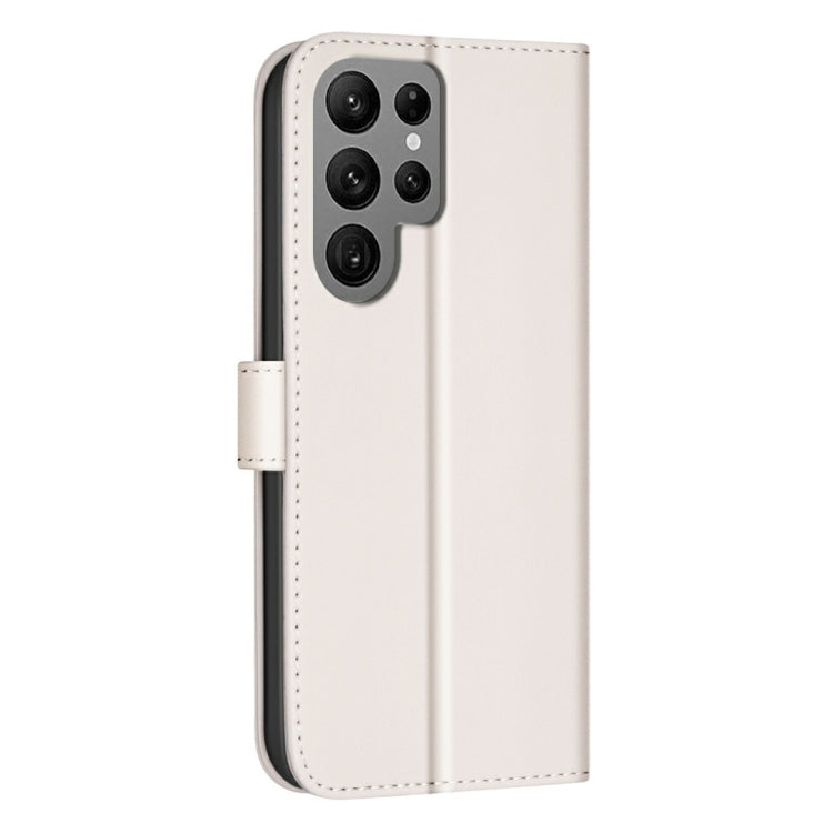 For Samsung Galaxy S25 Ultra 5G Square Texture Leather Phone Case(Beige) - Galaxy S25 Ultra 5G Cases by buy2fix | Online Shopping UK | buy2fix