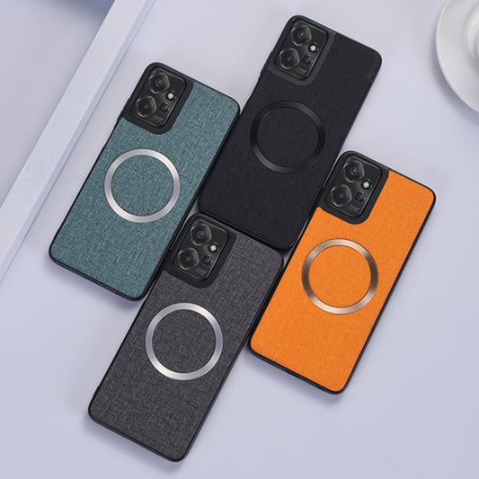 For Motorola Moto G 5G 2024 CD Magsafe Magnetic Cloth Texture Phone Case(Light Green) by buy2fix