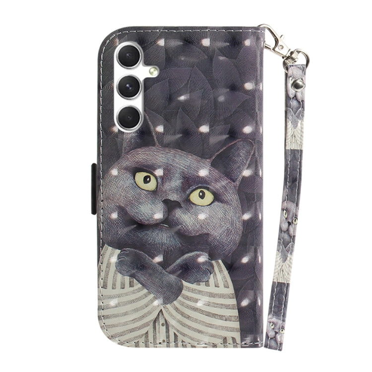 For Samsung Galaxy S25+ 5G 3D Colored Horizontal Flip Leather Phone Case(Hug Cat) - Galaxy S25+ 5G Cases by buy2fix | Online Shopping UK | buy2fix