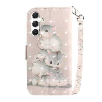 For Samsung Galaxy S25+ 5G 3D Colored Flip Leather Phone Case(Squirrels) by buy2fix