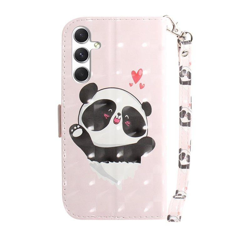 For Samsung Galaxy S25+ 5G 3D Colored Flip Leather Phone Case(Heart Panda) by buy2fix