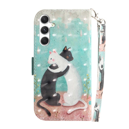 For Samsung Galaxy S25+ 5G 3D Colored Flip Leather Phone Case(Black White Cat) by buy2fix