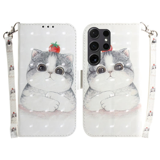 For Samsung Galaxy S25 Ultra 5G 3D Colored Horizontal Flip Leather Phone Case(Cute Cat) - Galaxy S25 Ultra 5G Cases by buy2fix | Online Shopping UK | buy2fix