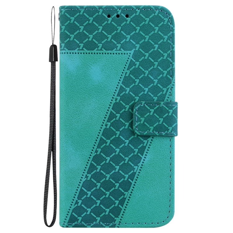 For Samsung Galaxy S25+ 5G Seven-shaped Embossed Leather Phone Case(Green) by buy2fix