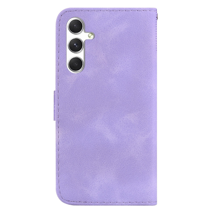 For Samsung Galaxy S25+ 5G Seven-shaped Embossed Leather Phone Case(Purple) by buy2fix