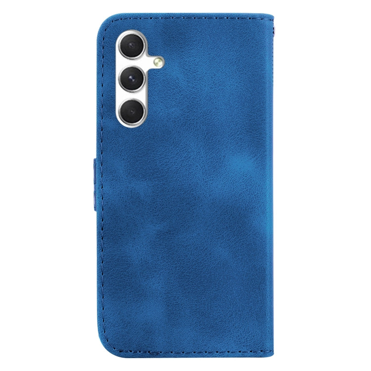 For Samsung Galaxy S25+ 5G Seven-shaped Embossed Leather Phone Case(Blue) by buy2fix