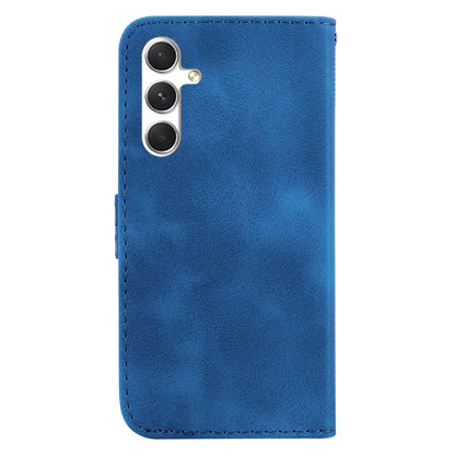 For Samsung Galaxy S25+ 5G Seven-shaped Embossed Leather Phone Case(Blue) by buy2fix