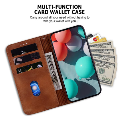 For Samsung Galaxy S25 Ultra 5G Seven-shaped Embossed Leather Phone Case(Brown) by buy2fix