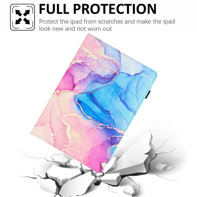 For iPad Pro 11 2024 Marble Litchi Leather Smart Tablet Case(Pink Blue) - iPad Pro 11 2024 Cases by buy2fix | Online Shopping UK | buy2fix