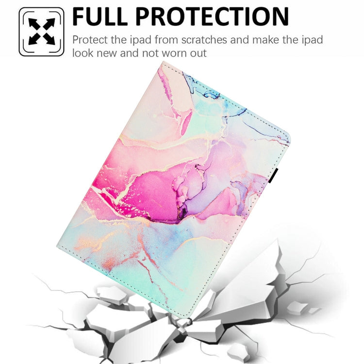 For iPad Pro 11 2024 Marble Litchi Leather Smart Tablet Case(Pink) - iPad Pro 11 2024 Cases by buy2fix | Online Shopping UK | buy2fix