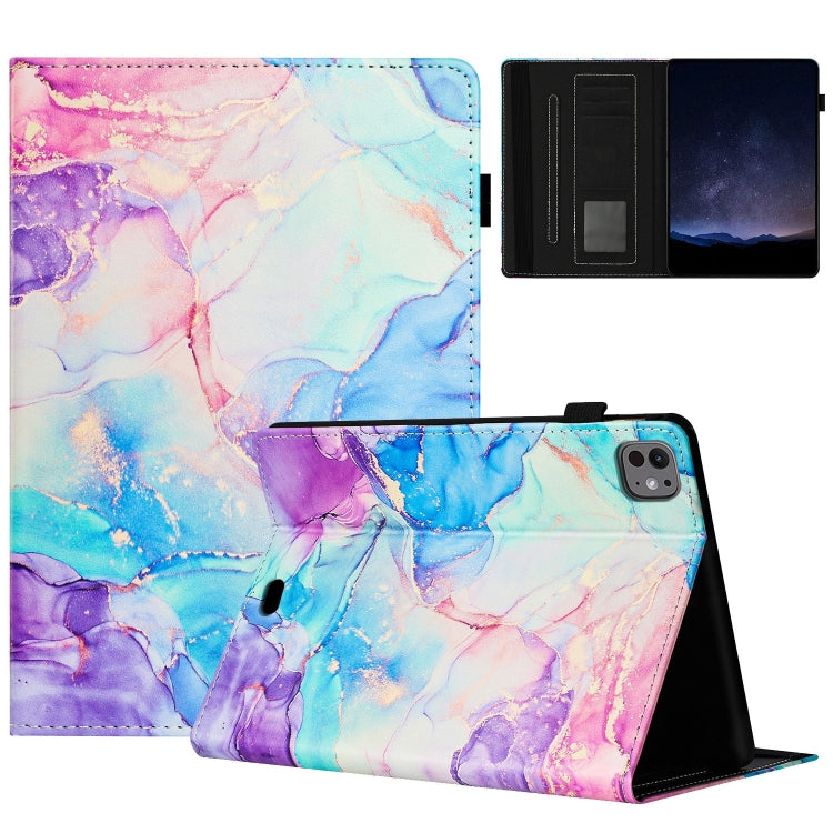 For iPad Pro 11 2024 Marble Litchi Leather Smart Tablet Case(Purple Blue) - iPad Pro 11 2024 Cases by buy2fix | Online Shopping UK | buy2fix