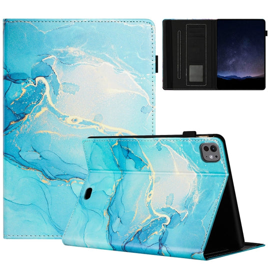 For iPad Air 11 2026 / 2025 / 2024 Marble Litchi Leather Smart Tablet Case(Green)