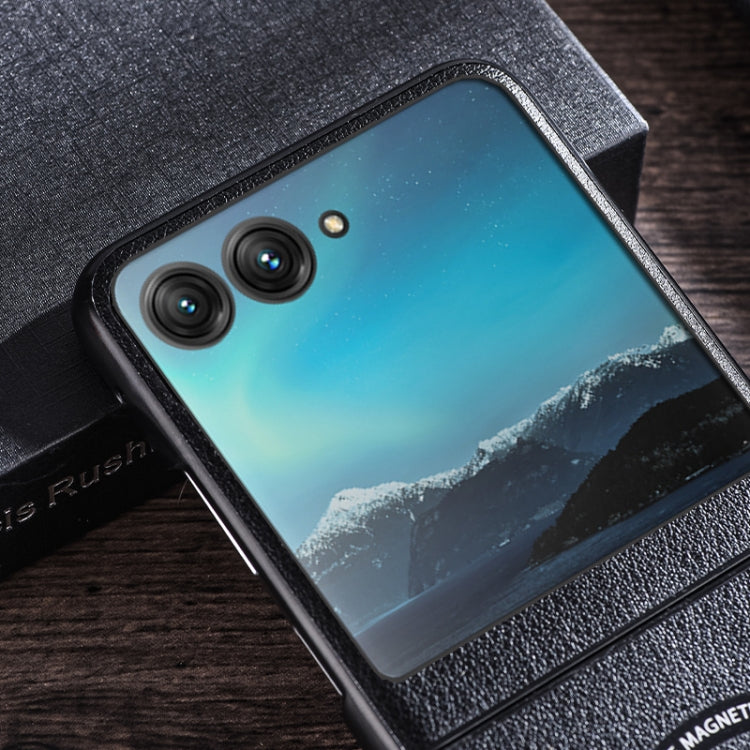 For Motorola Razr 50 Folding PU MagSafe Magnetic Phone Case(Green) by buy2fix