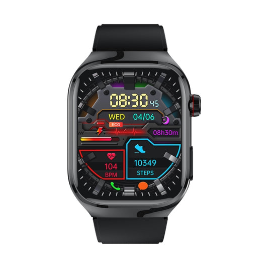 TK16 2.04 inch LCD Screen Silicone Strap Smart Watch Supports Health Monitoring(Black) by buy2fix