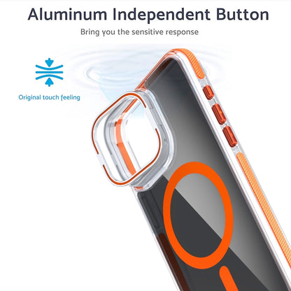 For iPhone 13 Pro Max Magsafe Dual-Color Transparent Black Lens Holder Phone Case(Orange) - iPhone 13 Pro Max Cases by buy2fix | Online Shopping UK | buy2fix