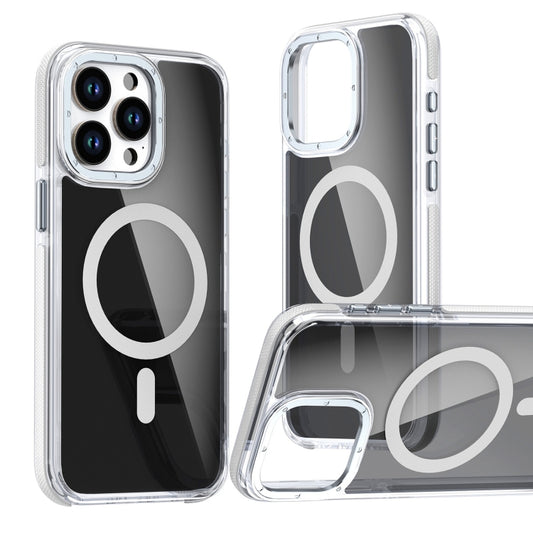 For iPhone 16 Pro Magsafe Dual-Color Transparent Black Full Coverage Phone Case(White) - iPhone 16 Pro Cases by buy2fix | Online Shopping UK | buy2fix