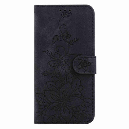 For Samsung Galaxy S25 5G Lily Embossed Leather Phone Case(Black) - Galaxy S25 5G Cases by buy2fix | Online Shopping UK | buy2fix