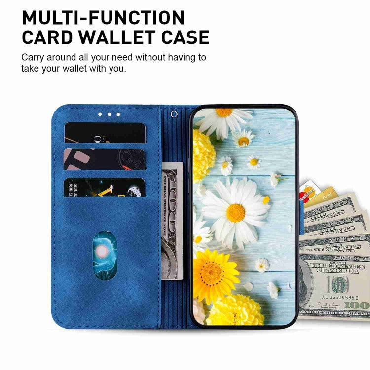 For Samsung Galaxy S25+ 5G Lily Embossed Leather Phone Case(Dark Blue) by buy2fix