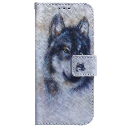 For Samsung Galaxy S25 5G Coloured Drawing Flip Leather Phone Case(White Wolf) by buy2fix