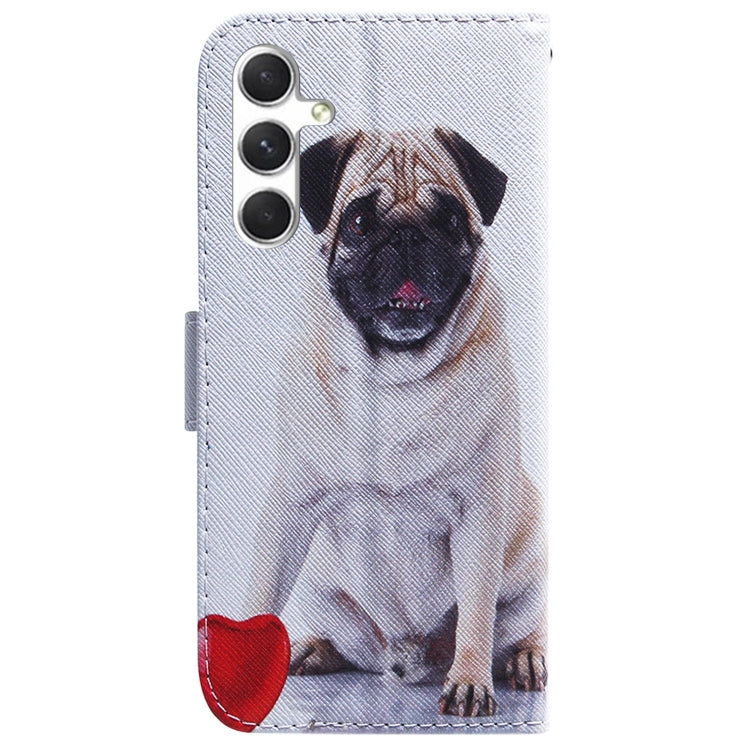 For Samsung Galaxy S25 5G Coloured Drawing Flip Leather Phone Case(Pug) - Galaxy S25 5G Cases by buy2fix | Online Shopping UK | buy2fix