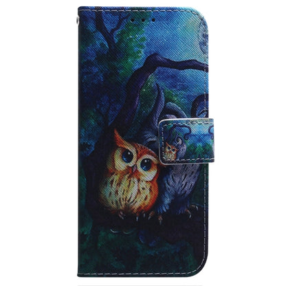 For Samsung Galaxy S25+ 5G Coloured Drawing Flip Leather Phone Case(Oil Painting Owl) by buy2fix