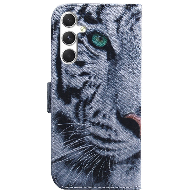 For Samsung Galaxy S25+ 5G Coloured Drawing Flip Leather Phone Case(Tiger) by buy2fix