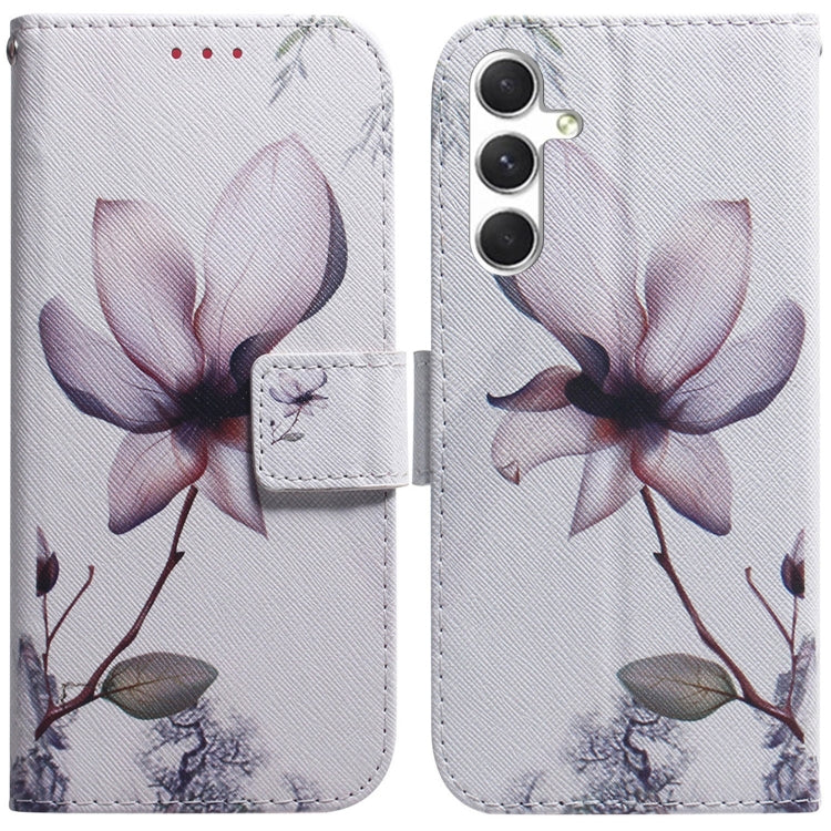 For Samsung Galaxy S25+ 5G Coloured Drawing Flip Leather Phone Case(Magnolia) - Galaxy S25+ 5G Cases by buy2fix | Online Shopping UK | buy2fix