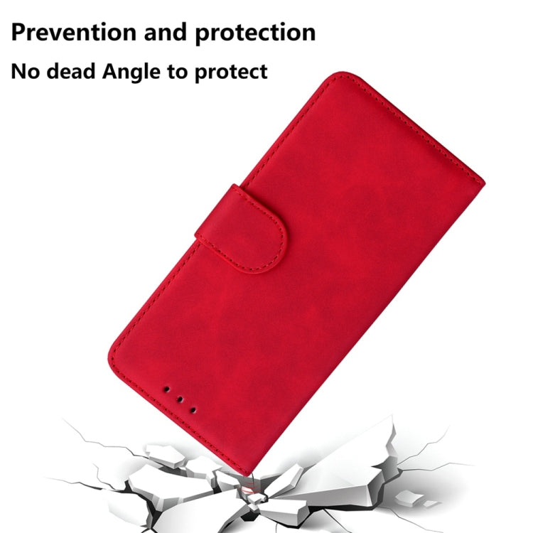 For Samsung Galaxy S25 5G Skin Feel Pure Color Flip Leather Phone Case(Red) by buy2fix