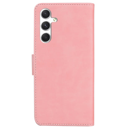For Samsung Galaxy S25 5G Skin Feel Pure Color Flip Leather Phone Case(Pink) by buy2fix