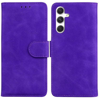 For Samsung Galaxy S25+ 5G Skin Feel Pure Color Flip Leather Phone Case(Purple) by buy2fix