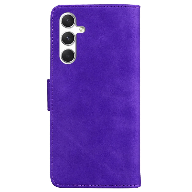For Samsung Galaxy S25+ 5G Skin Feel Pure Color Flip Leather Phone Case(Purple) by buy2fix