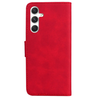For Samsung Galaxy S25+ 5G Skin Feel Pure Color Flip Leather Phone Case(Red) by buy2fix