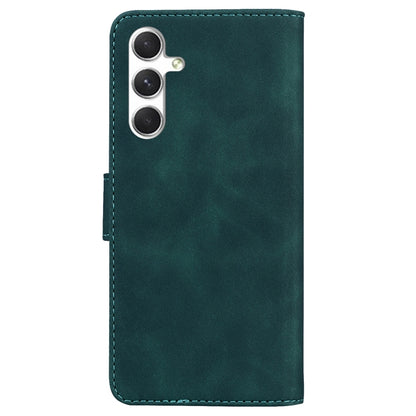 For Samsung Galaxy S25+ 5G Skin Feel Pure Color Flip Leather Phone Case(Green) by buy2fix