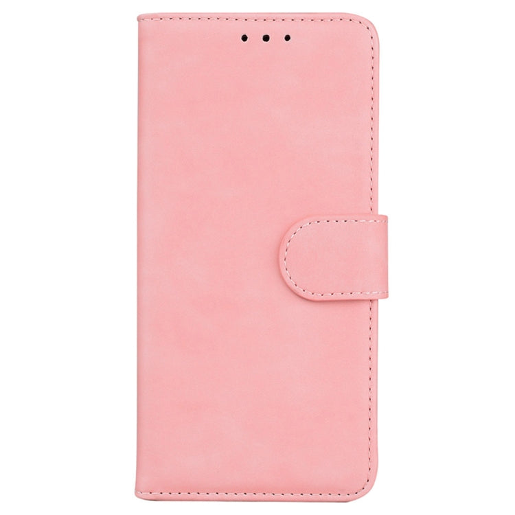 For Samsung Galaxy S25+ 5G Skin Feel Pure Color Flip Leather Phone Case(Pink) by buy2fix