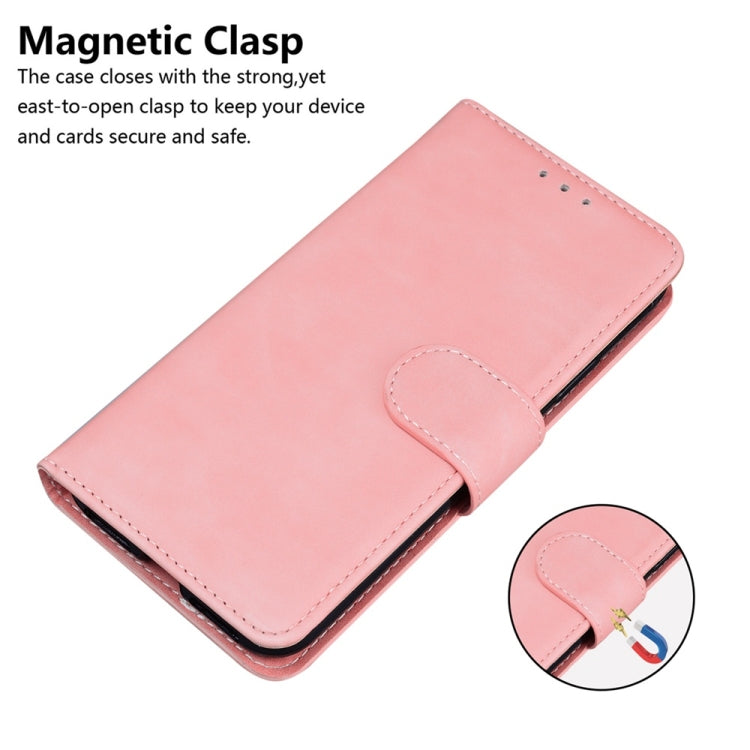 For Samsung Galaxy S25+ 5G Skin Feel Pure Color Flip Leather Phone Case(Pink) by buy2fix