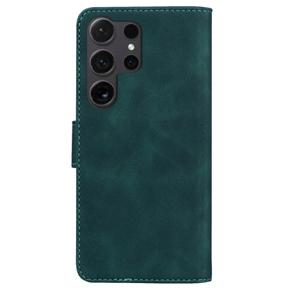 For Samsung Galaxy S25 Ultra 5G Skin Feel Pure Color Flip Leather Phone Case(Green) by buy2fix