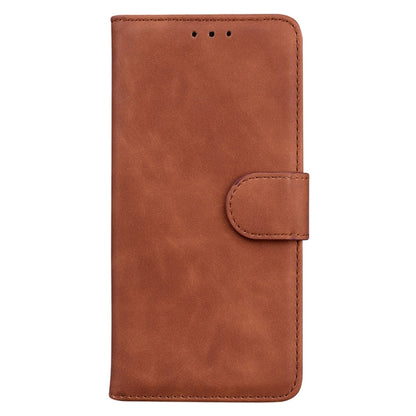 For Samsung Galaxy S25 Ultra 5G Skin Feel Pure Color Flip Leather Phone Case(Brown) by buy2fix