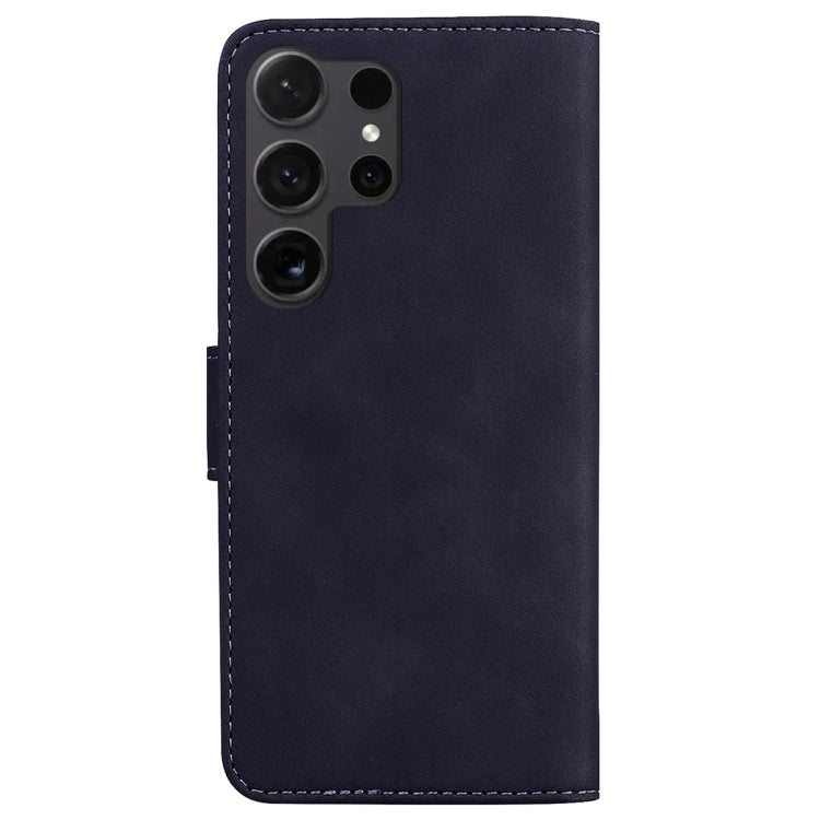 For Samsung Galaxy S25 Ultra 5G Skin Feel Pure Color Flip Leather Phone Case(Black) by buy2fix