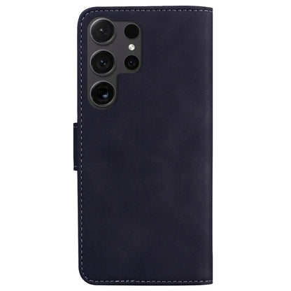 For Samsung Galaxy S25 Ultra 5G Skin Feel Pure Color Flip Leather Phone Case(Black) by buy2fix