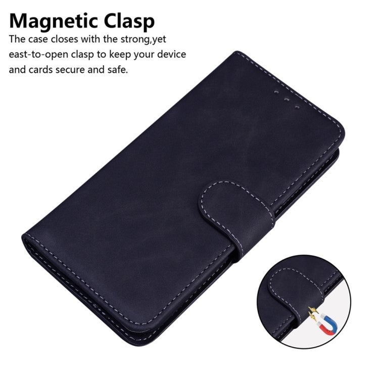 For Samsung Galaxy S25 Ultra 5G Skin Feel Pure Color Flip Leather Phone Case(Black) by buy2fix