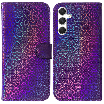 For Samsung Galaxy S25 5G Colorful Magnetic Buckle Leather Phone Case(Purple) - Galaxy S25 5G Cases by buy2fix | Online Shopping UK | buy2fix