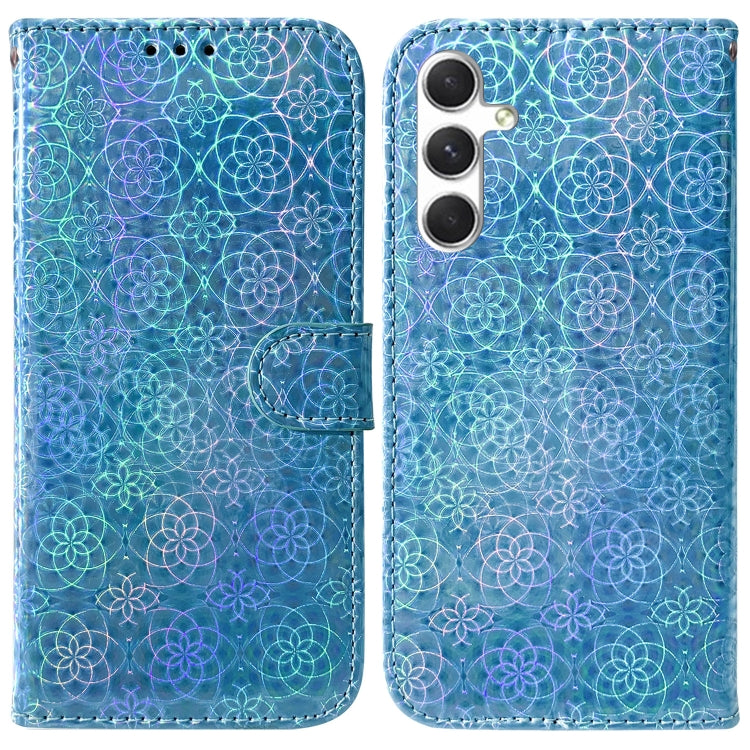 For Samsung Galaxy S25+ 5G Colorful Magnetic Buckle Leather Phone Case(Blue) - Galaxy S25+ 5G Cases by buy2fix | Online Shopping UK | buy2fix