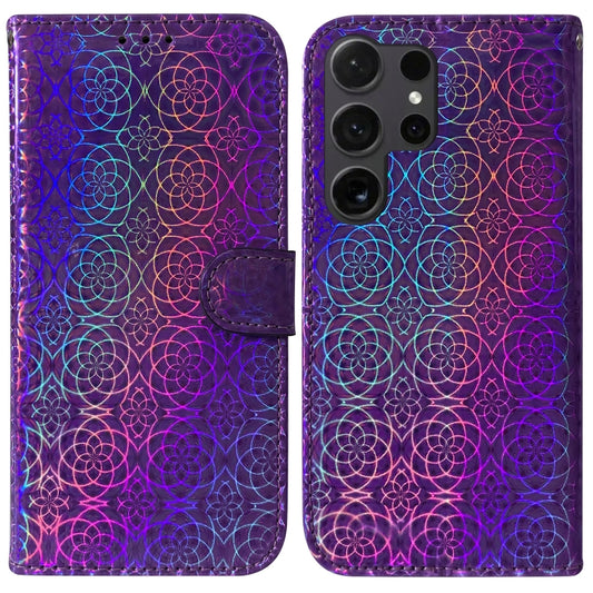 For Samsung Galaxy S25 Ultra 5G Colorful Magnetic Buckle Leather Phone Case(Purple) by buy2fix
