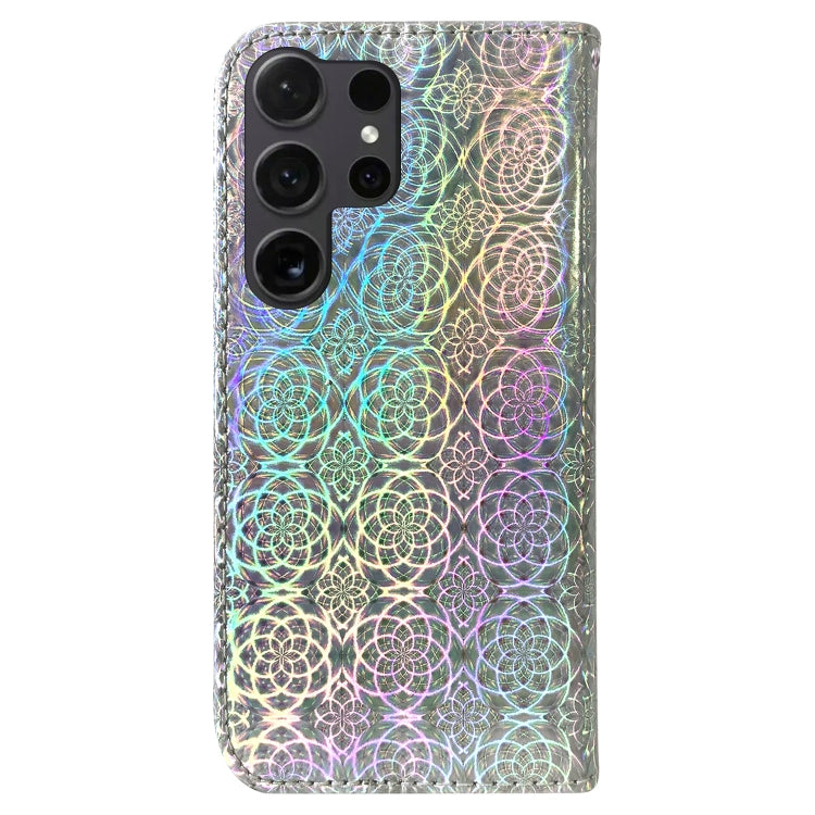 For Samsung Galaxy S25 Ultra 5G Colorful Magnetic Buckle Leather Phone Case(Silver) - Galaxy S25 Ultra 5G Cases by buy2fix | Online Shopping UK | buy2fix