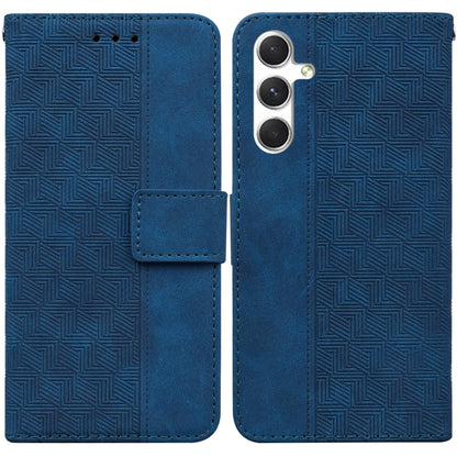 For Samsung Galaxy S25+ 5G Geometric Embossed Leather Phone Case(Blue) by buy2fix