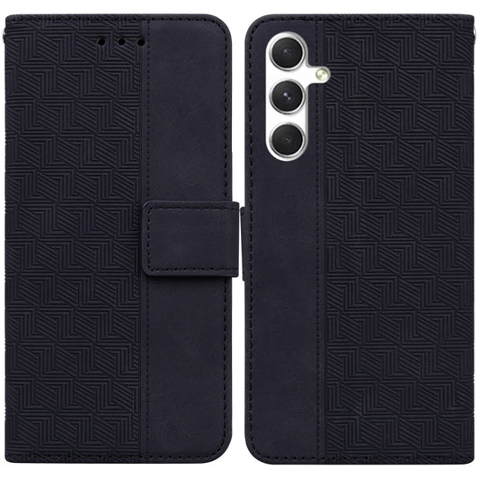 For Samsung Galaxy S25+ 5G Geometric Embossed Leather Phone Case(Black) by buy2fix