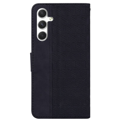 For Samsung Galaxy S25+ 5G Geometric Embossed Leather Phone Case(Black) by buy2fix