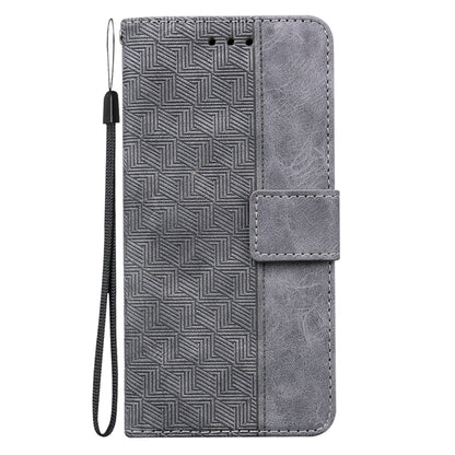 For Samsung Galaxy S25 Ultra 5G Geometric Embossed Leather Phone Case(Grey) - Galaxy S25 Ultra 5G Cases by buy2fix | Online Shopping UK | buy2fix