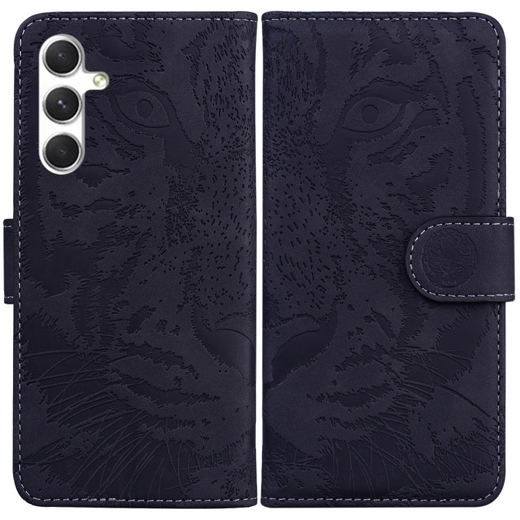 For Samsung Galaxy S25 5G Tiger Embossing Pattern Flip Leather Phone Case(Black) by buy2fix