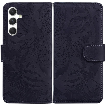For Samsung Galaxy S25 5G Tiger Embossing Pattern Flip Leather Phone Case(Black) by buy2fix